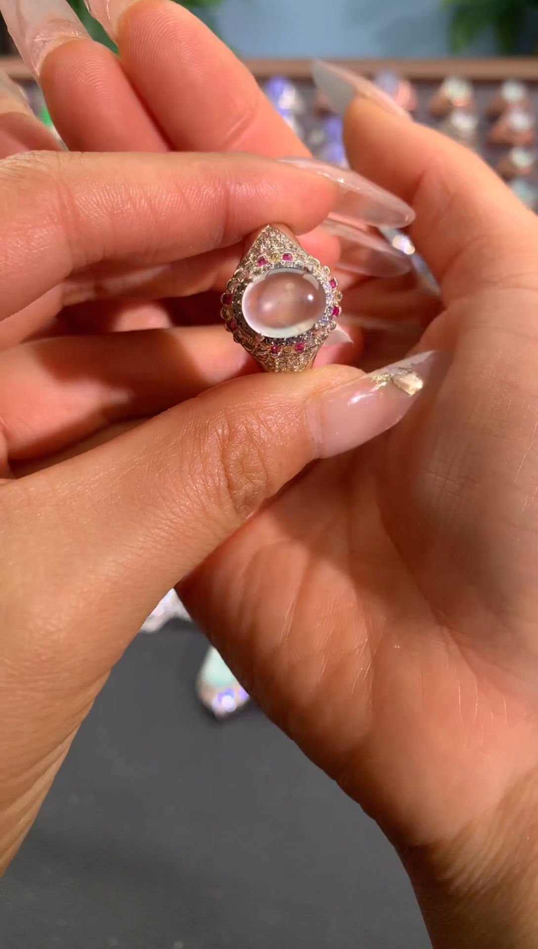 未镶嵌戒指翡翠铜托戒面