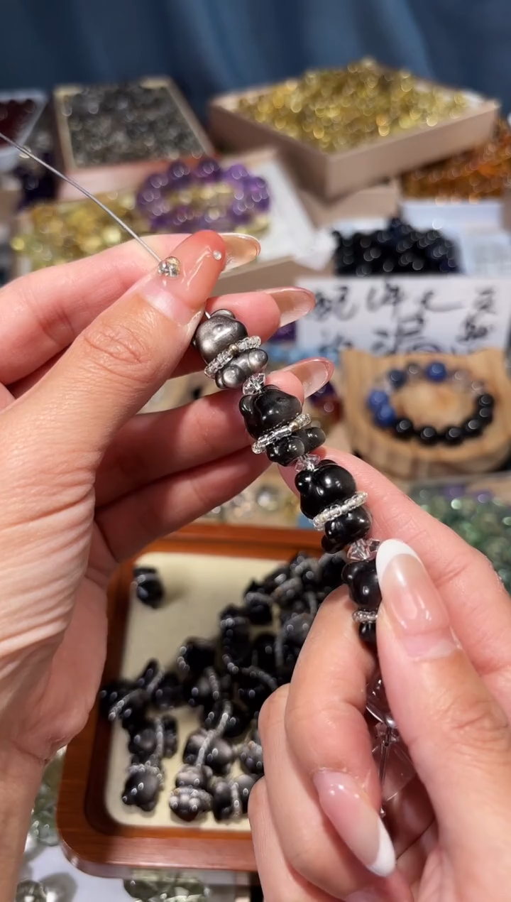 未镶嵌手串海蓝宝石双眼银耀小熊一个卡13*18