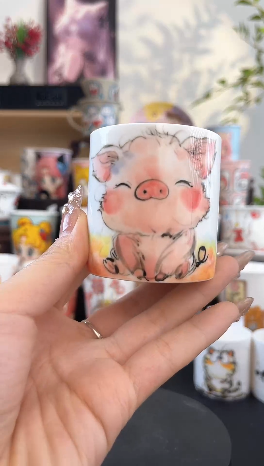 【闪购商品】摆件手工手绘陶瓷小杯杯