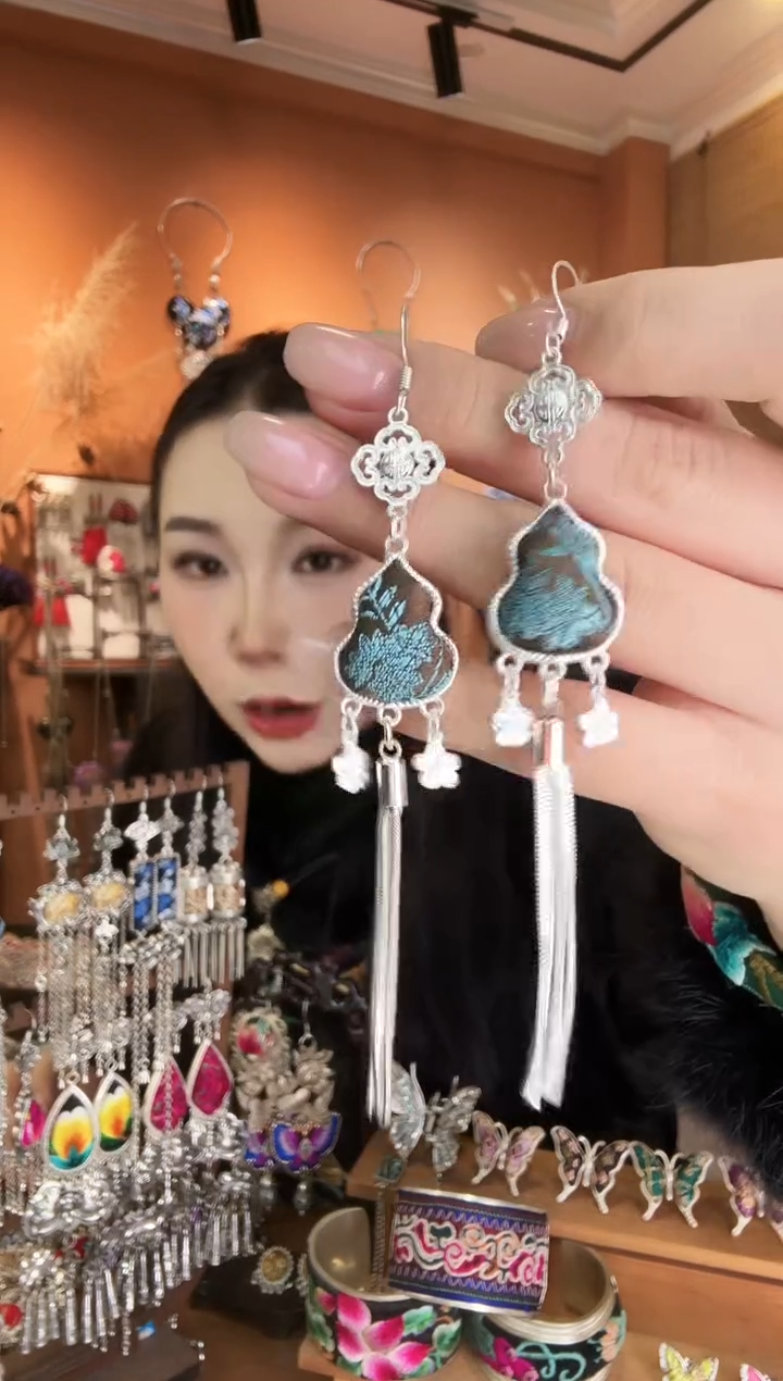 刺绣纯手工民族风耳环