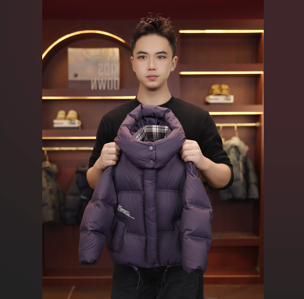 儿童白鸭绒羽绒服冬季新款中大童保暖灰色羽绒服外套连帽加厚