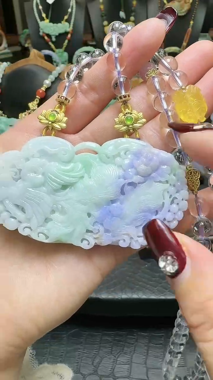 【闪购商品】翡翠颈饰未镶嵌天然翡翠凤牌