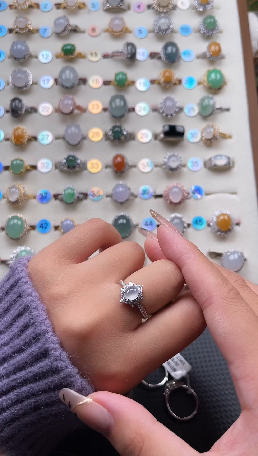 【闪购商品】翡翠戒指银S925镶嵌天然A货翡翠戒指