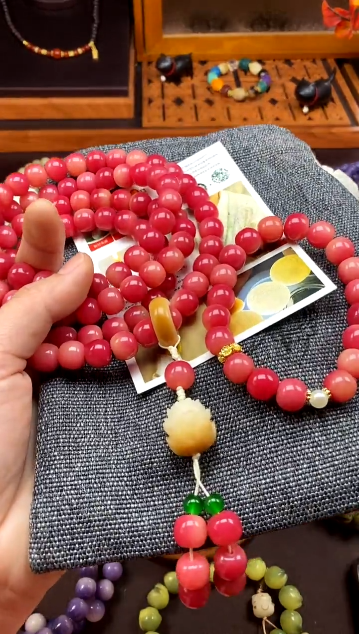 【闪购商品】白玉菩提手串粉菩提108多圈 跑环款+单圈
