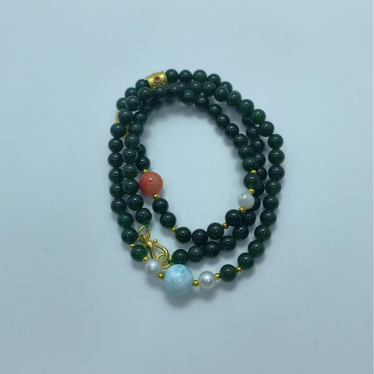 和田碧玉+海纹项链 B5603 多样性发其一 百搭 | 时尚 | 素款 珠宝