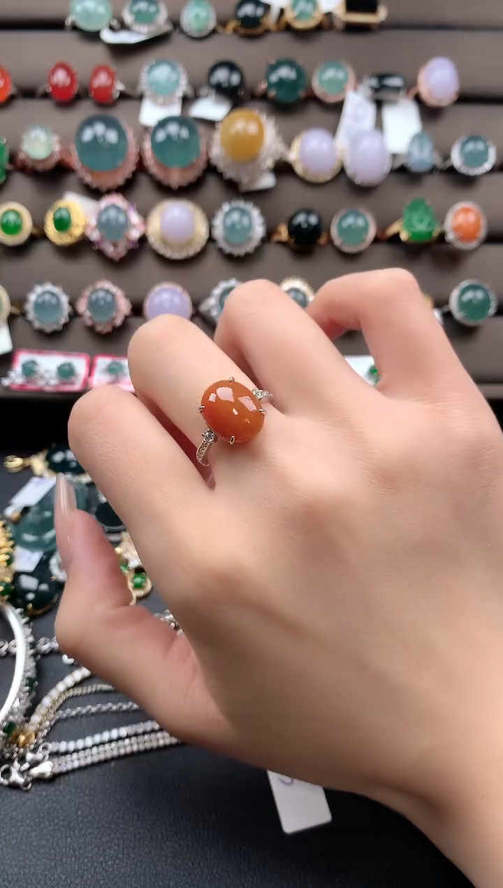 【闪购商品】翡翠戒指银S925镶嵌4324324