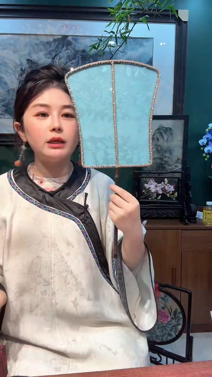 横款非遗苏绣手工刺绣扇子