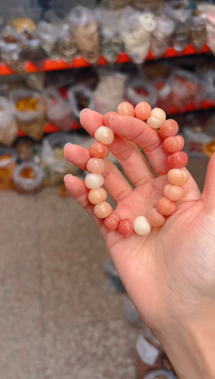 吊坠菩提根/象牙果粉色屁桃单圈