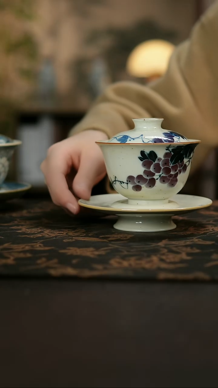 景德镇陶瓷杯碗柴烧多人