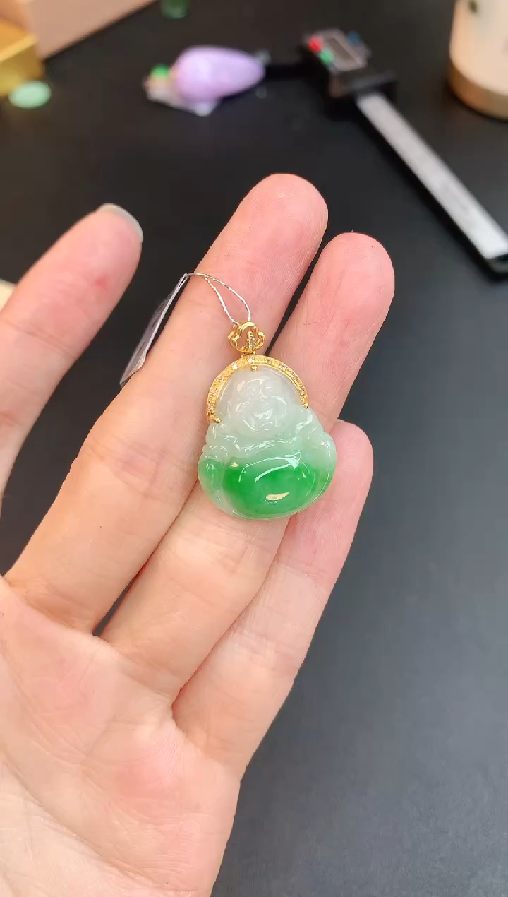 【闪购商品】翡翠颈饰18K金镶嵌赠礼盒证书 小君