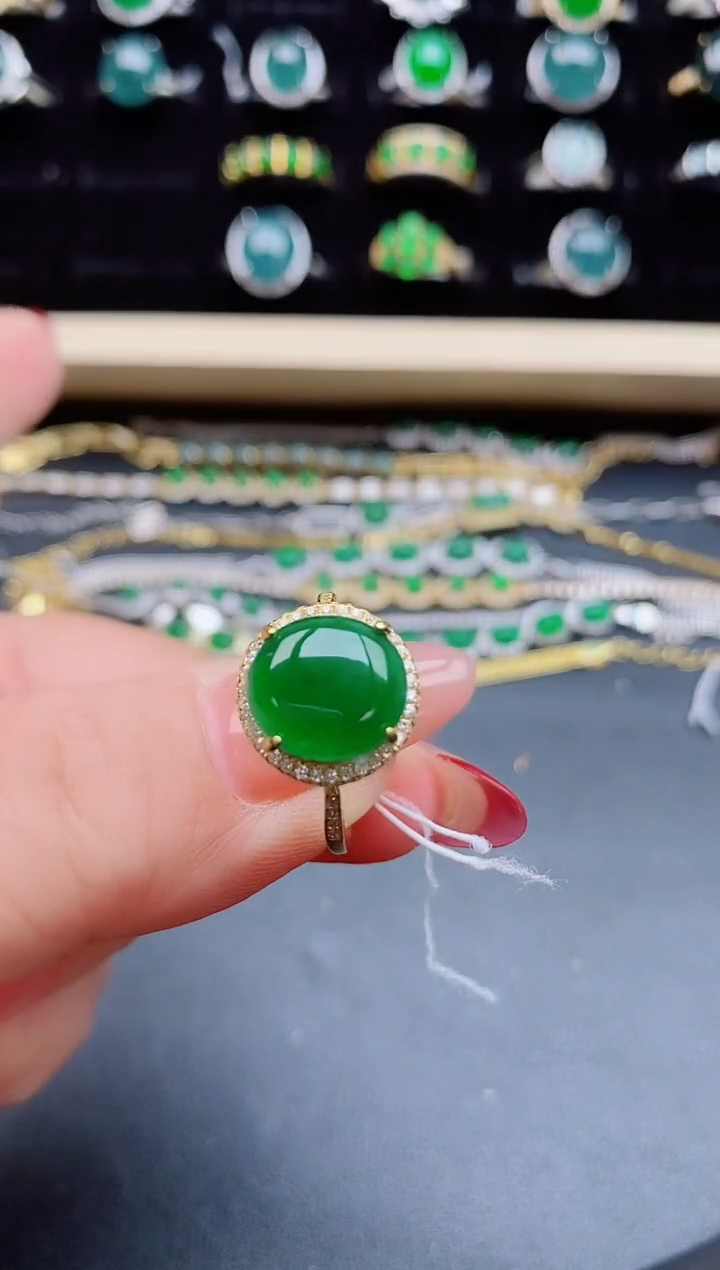 【闪购商品】翡翠戒指银S925镶嵌058850