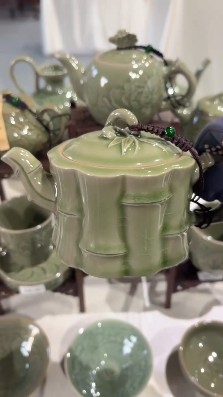 大师手工 竹节茶壶 