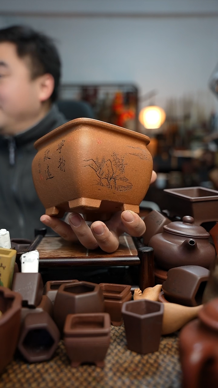 紫砂花盆長木軒精品紫砂