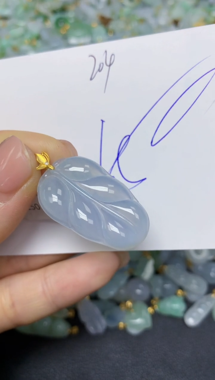 【闪购商品】翡翠挂件18K金镶嵌 天然翡翠A货