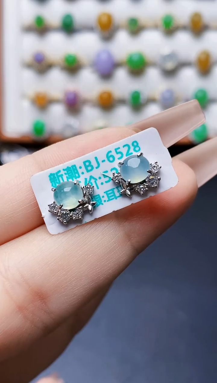 银S925镶嵌戒指翡翠0278