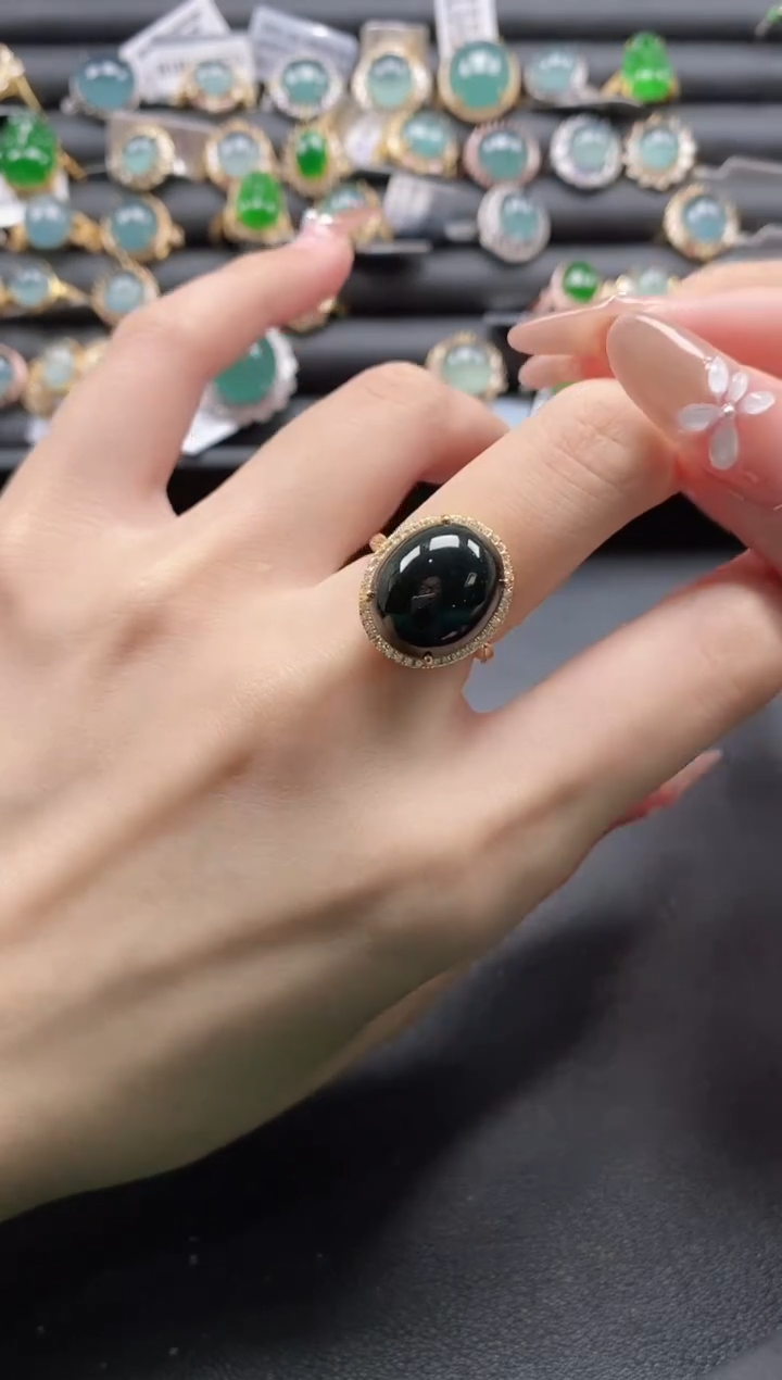 【闪购商品】翡翠戒指银S925镶嵌1111