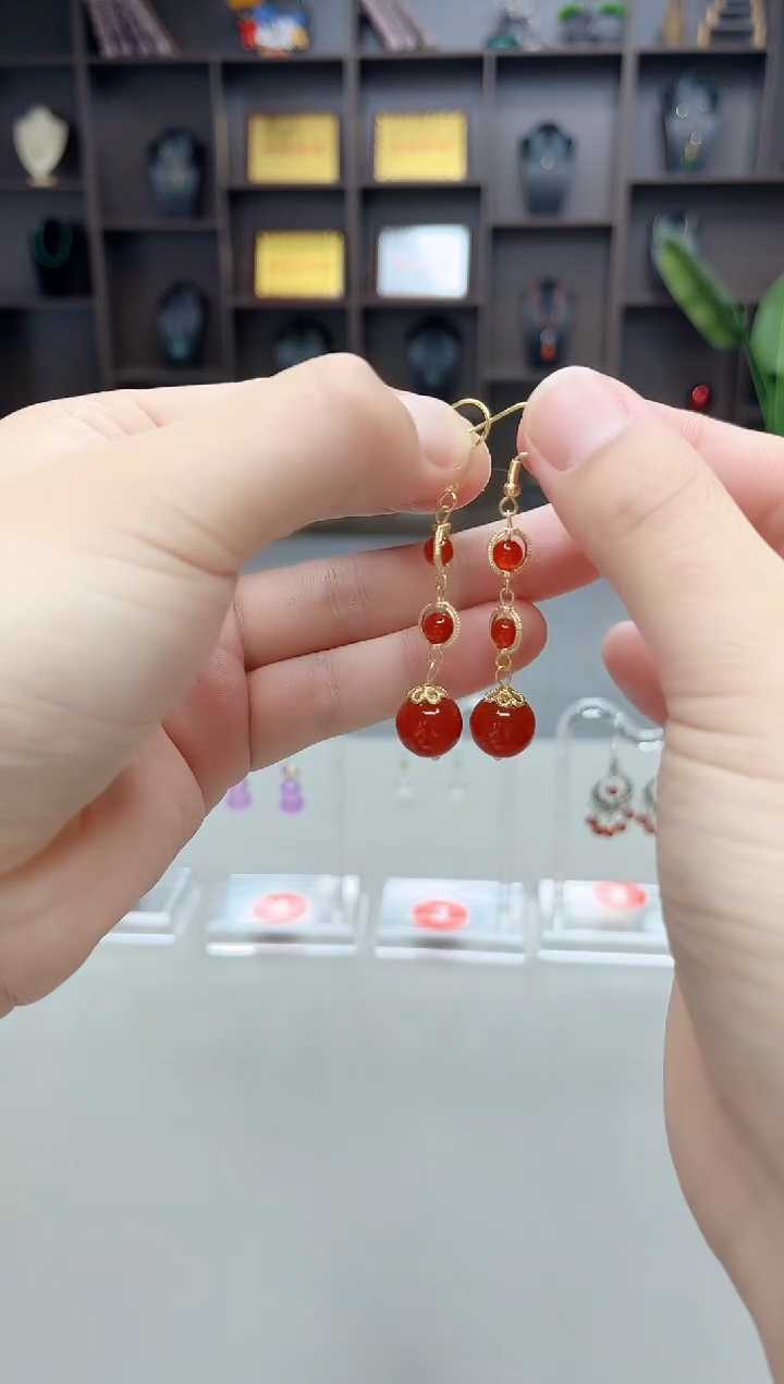 未镶嵌耳钉玛瑙/玉髓903000