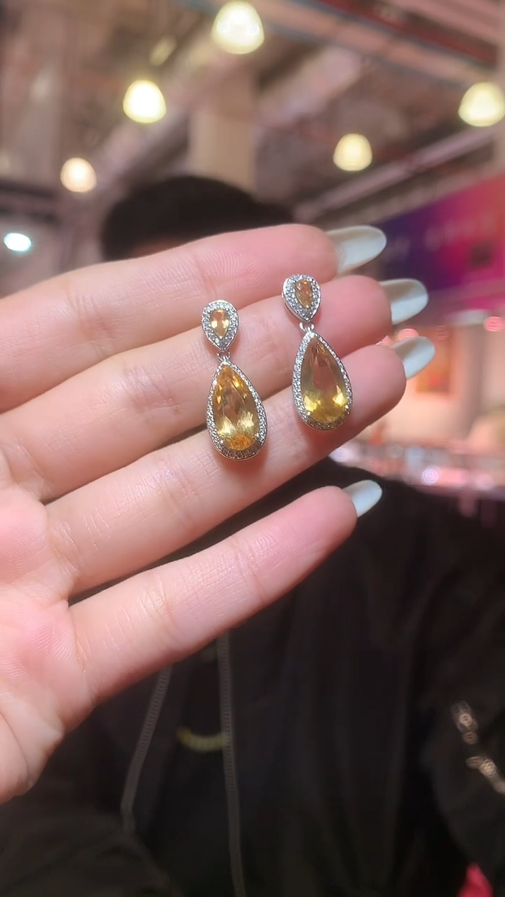 银S925镶嵌耳饰水晶【宝石世家严选】