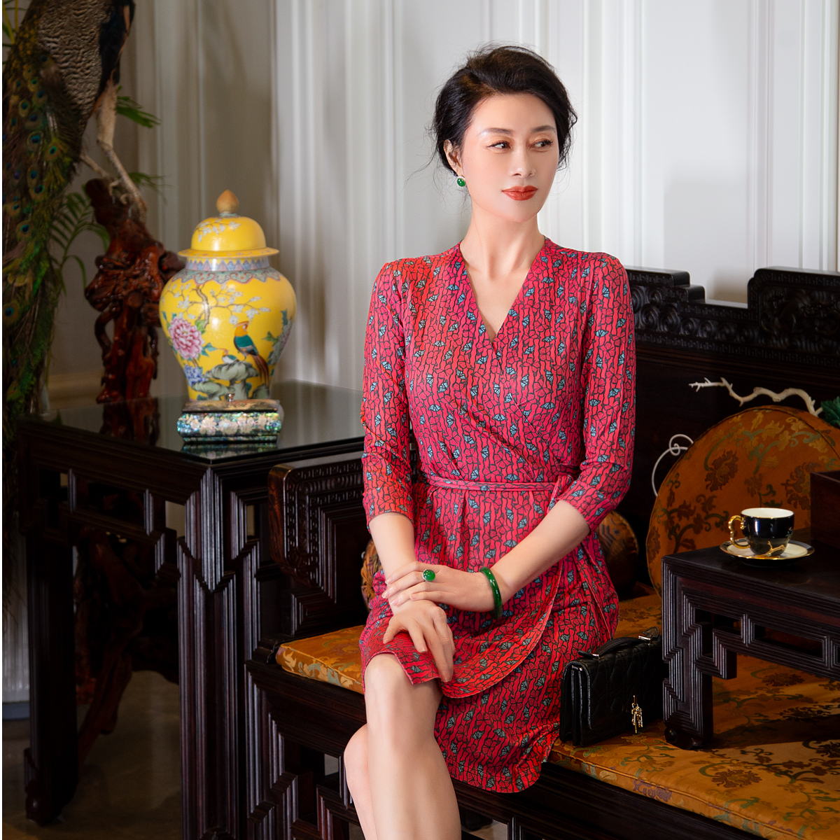 EDFNOT/杨红霞汝意QG短款度假风多色连衣裙SRQC2403045