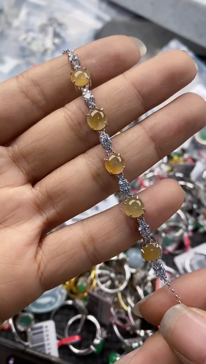 银S925镶嵌戒指翡翠666---6