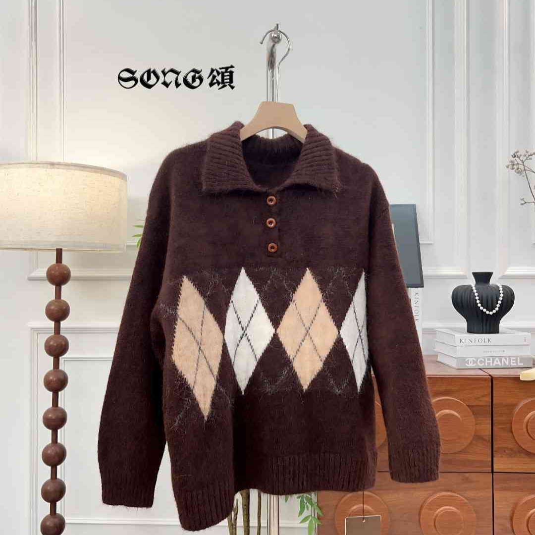 SONG頌 女毛针织衫春季女款慵懒针织开衫羊毛衫针织衫开-0029