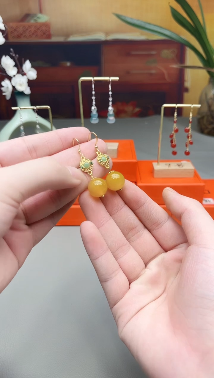 未镶嵌耳钉玛瑙/玉髓202