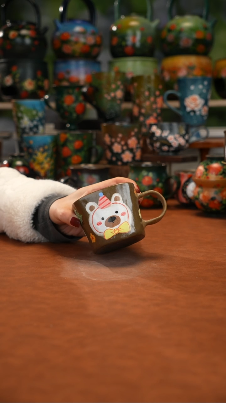 紫砂油画手绘釉下彩