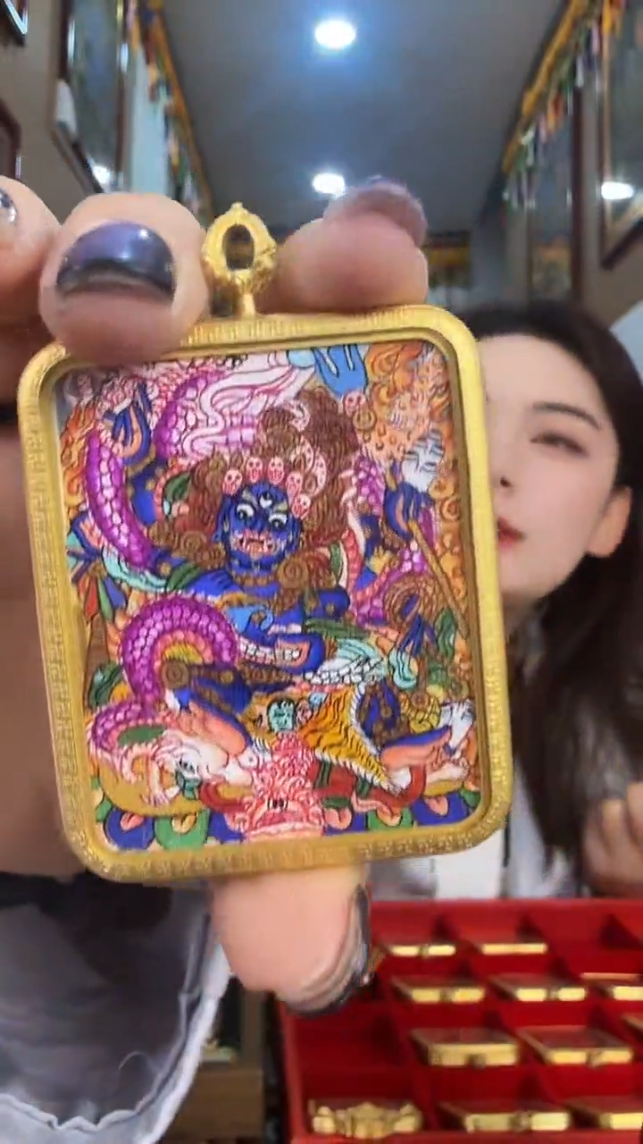 吊坠黑老师-热贡纯手绘唐卡