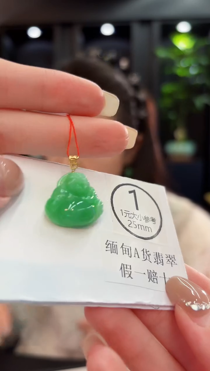 颈饰18K金镶嵌翡翠 缅料A货/支持复检/一件