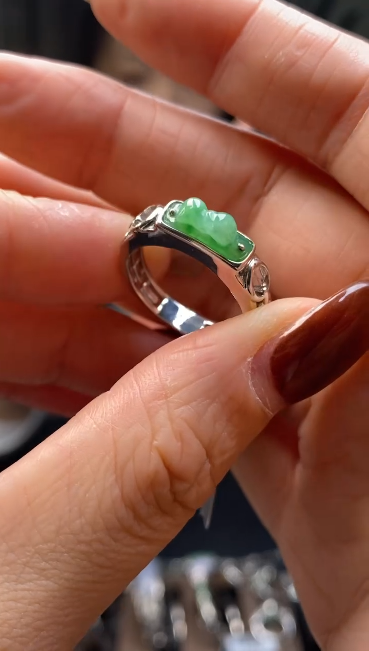 颈饰银S925镶嵌翡翠净货13133