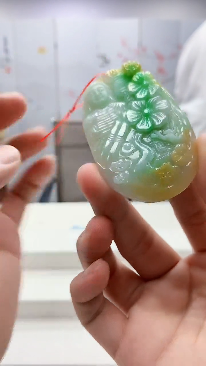 定制翡翠未镶嵌5060bb-毛货挂件