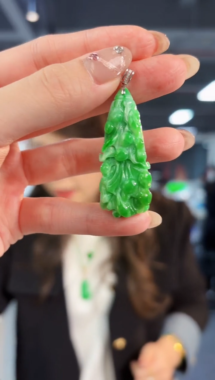 【闪购商品】翡翠颈饰18K金镶嵌缅料A货/支持复检/一件