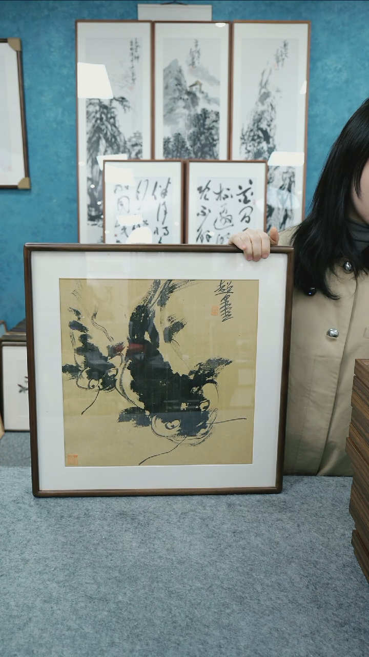 国画50*50郑志超老师花鸟带框