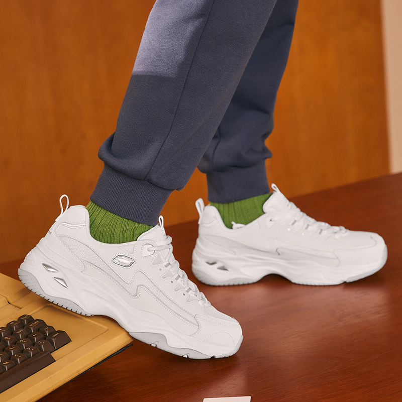 Skechers斯凯奇潮酷闪电熊老爹鞋女2025年新款轻便缓震休闲熊猫鞋