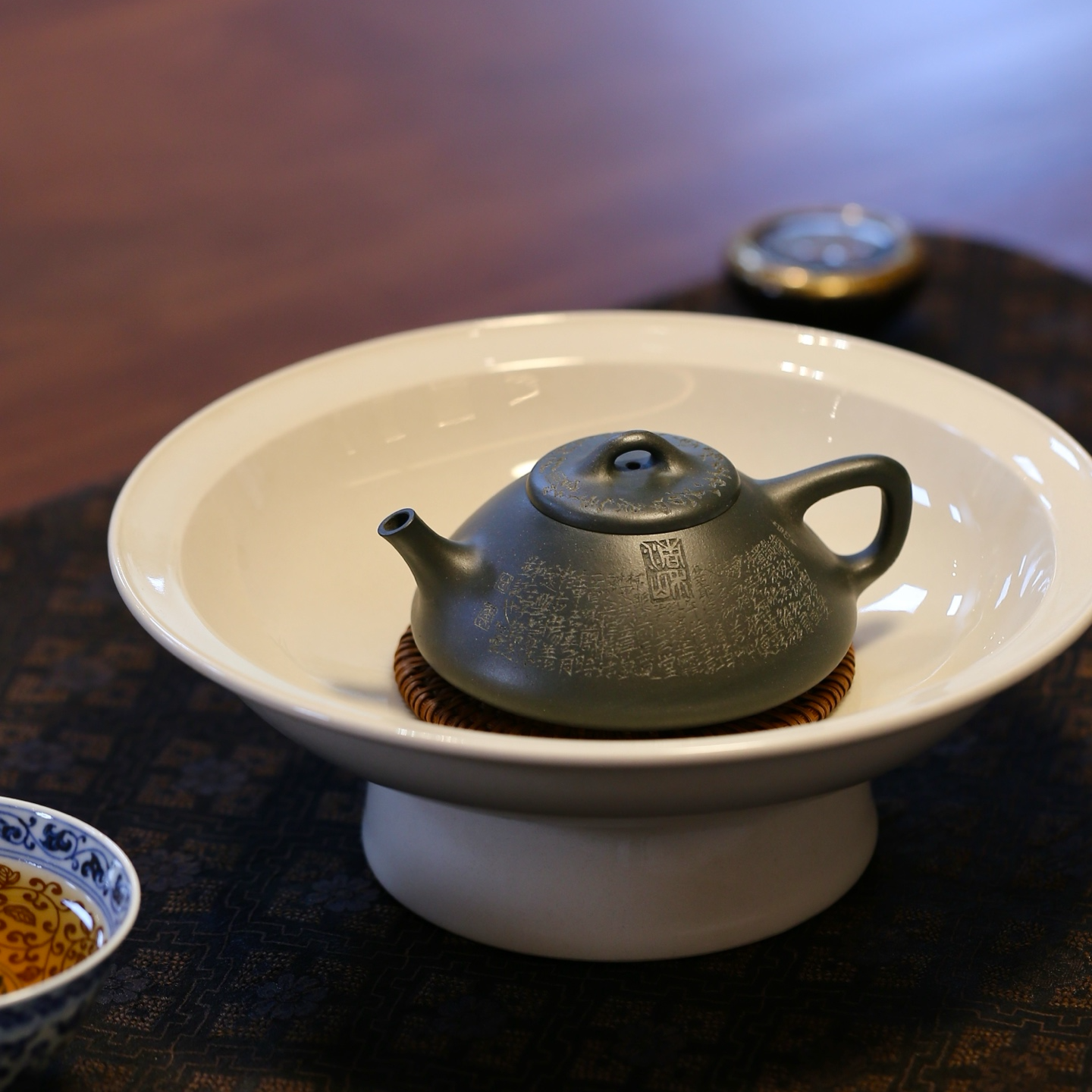 复刻欧成款· 彭年石瓢  黄松徒弟篆刻 陈明方精工半手 150cc 绿泥