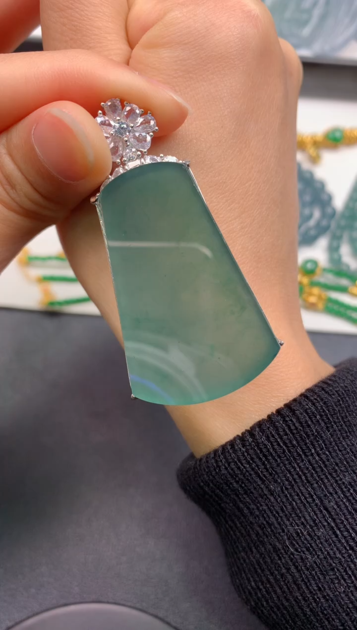 【闪购商品】翡翠颈饰银S925镶嵌0800452831