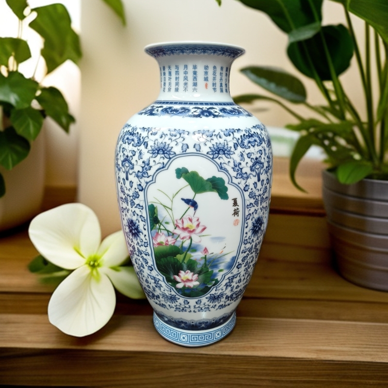 ZY-DP-A381四季开窗花鸟松子瓶+底座