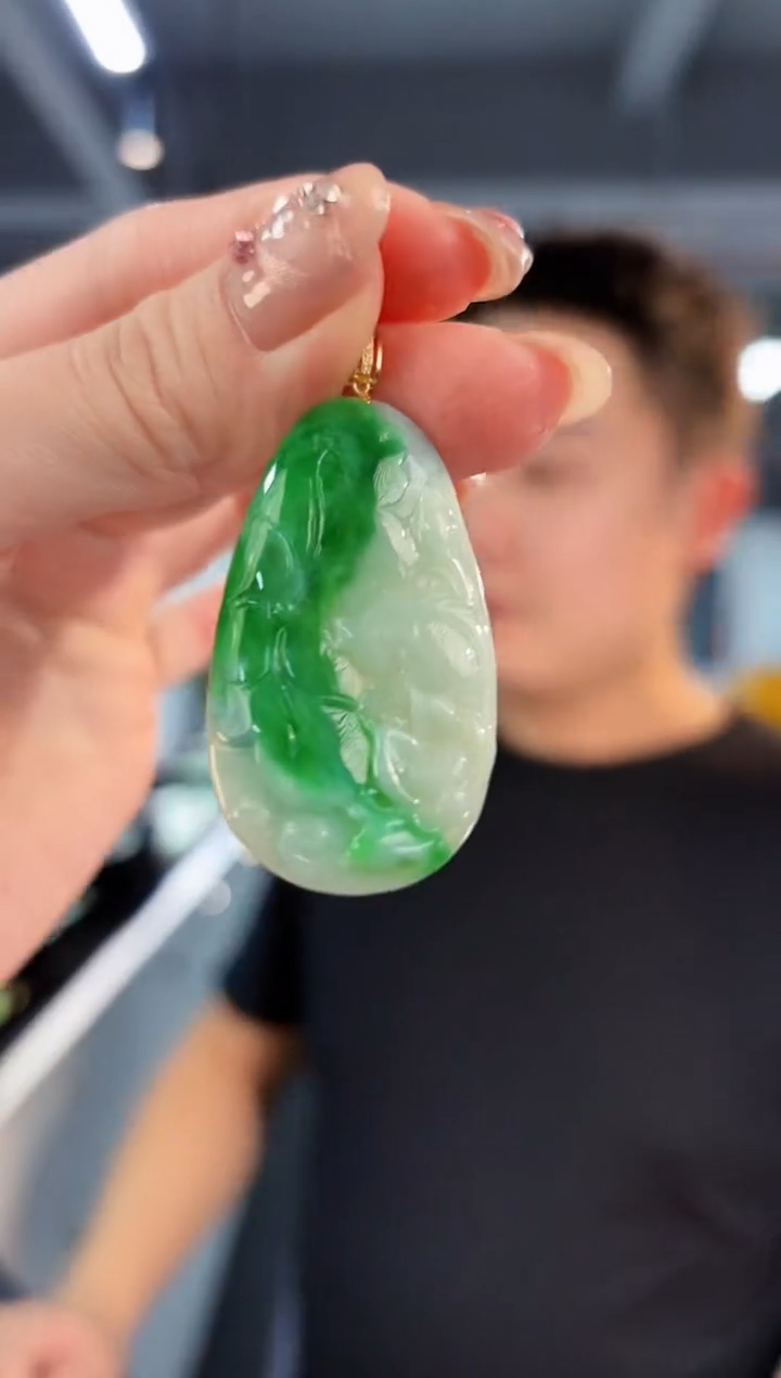 【闪购商品】翡翠颈饰18K金镶嵌缅料A货/支持复检/一件