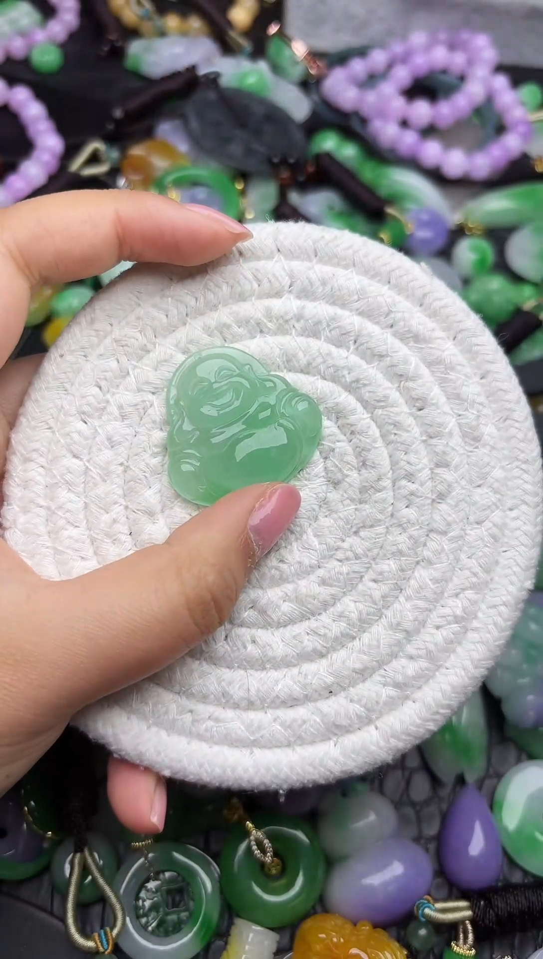 颈饰未镶嵌翡翠缅甸翡翠吊坠