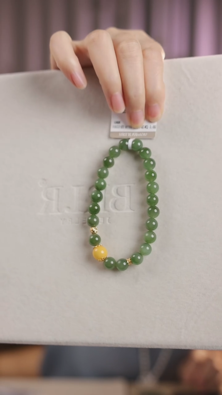 手串银S925镶嵌和田玉手链