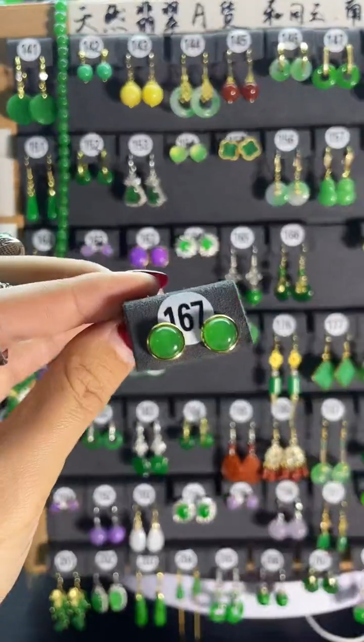 【闪购商品】翡翠耳饰银S925镶嵌167..