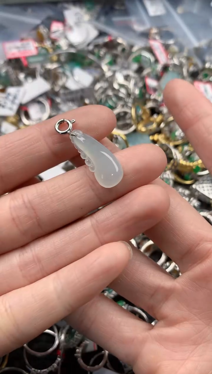 银S925镶嵌戒指翡翠444   3