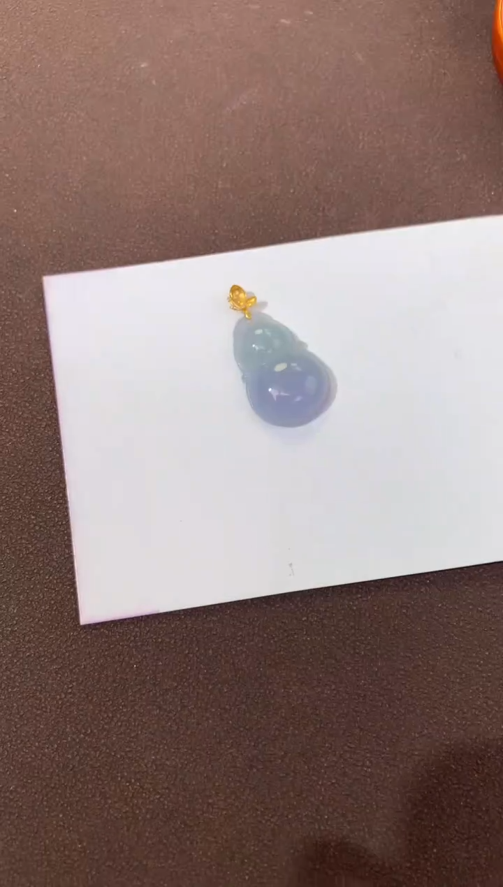 【闪购商品】翡翠颈饰18K金镶嵌天然缅甸a货翡翠