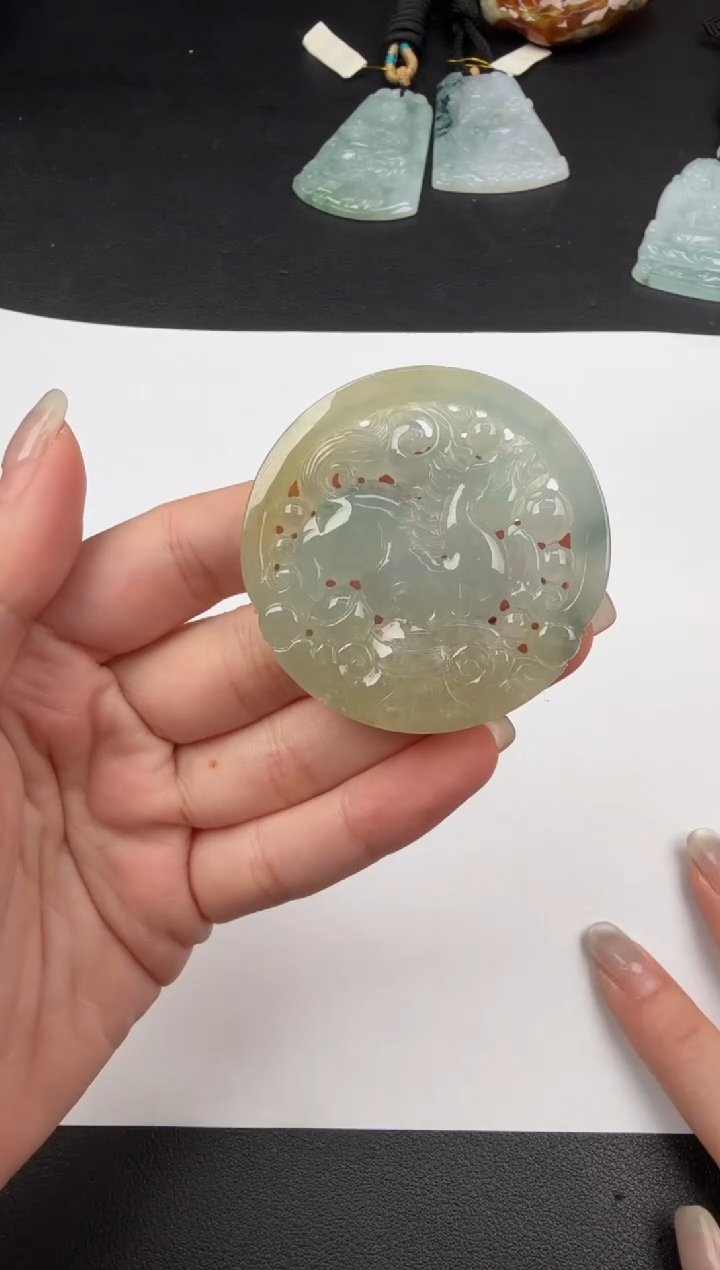 吊坠(不含链)未镶嵌翡翠翡翠饰品-96