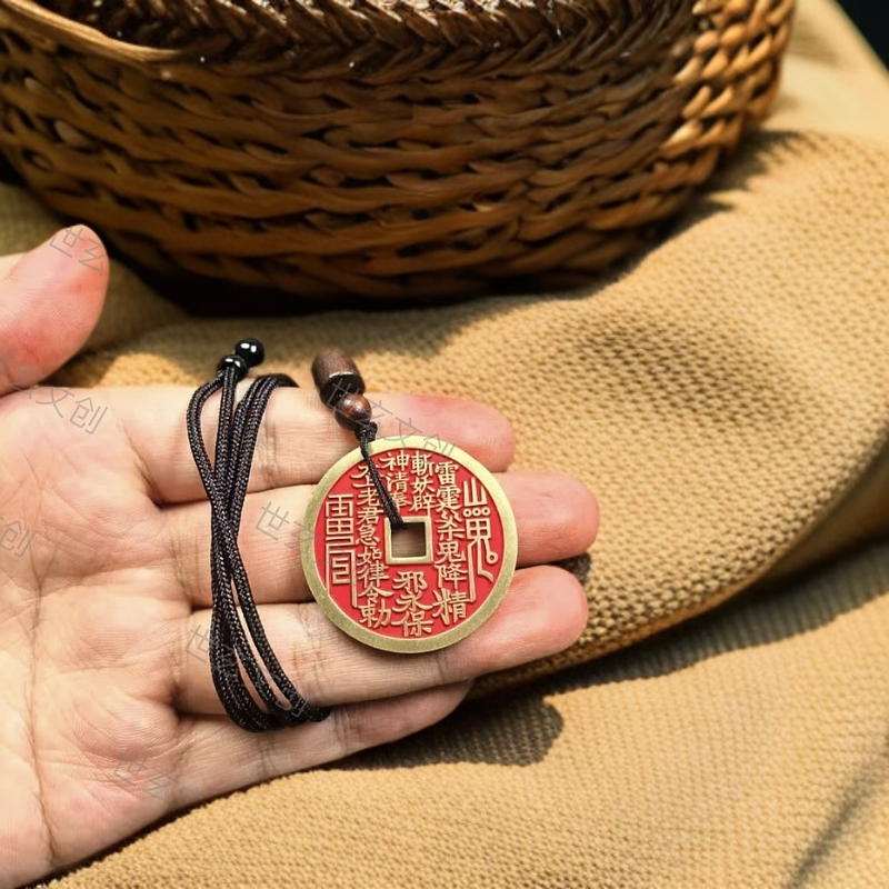 观内直发 手工制作 正宗山花钱黄铜 中式挂件/吊坠