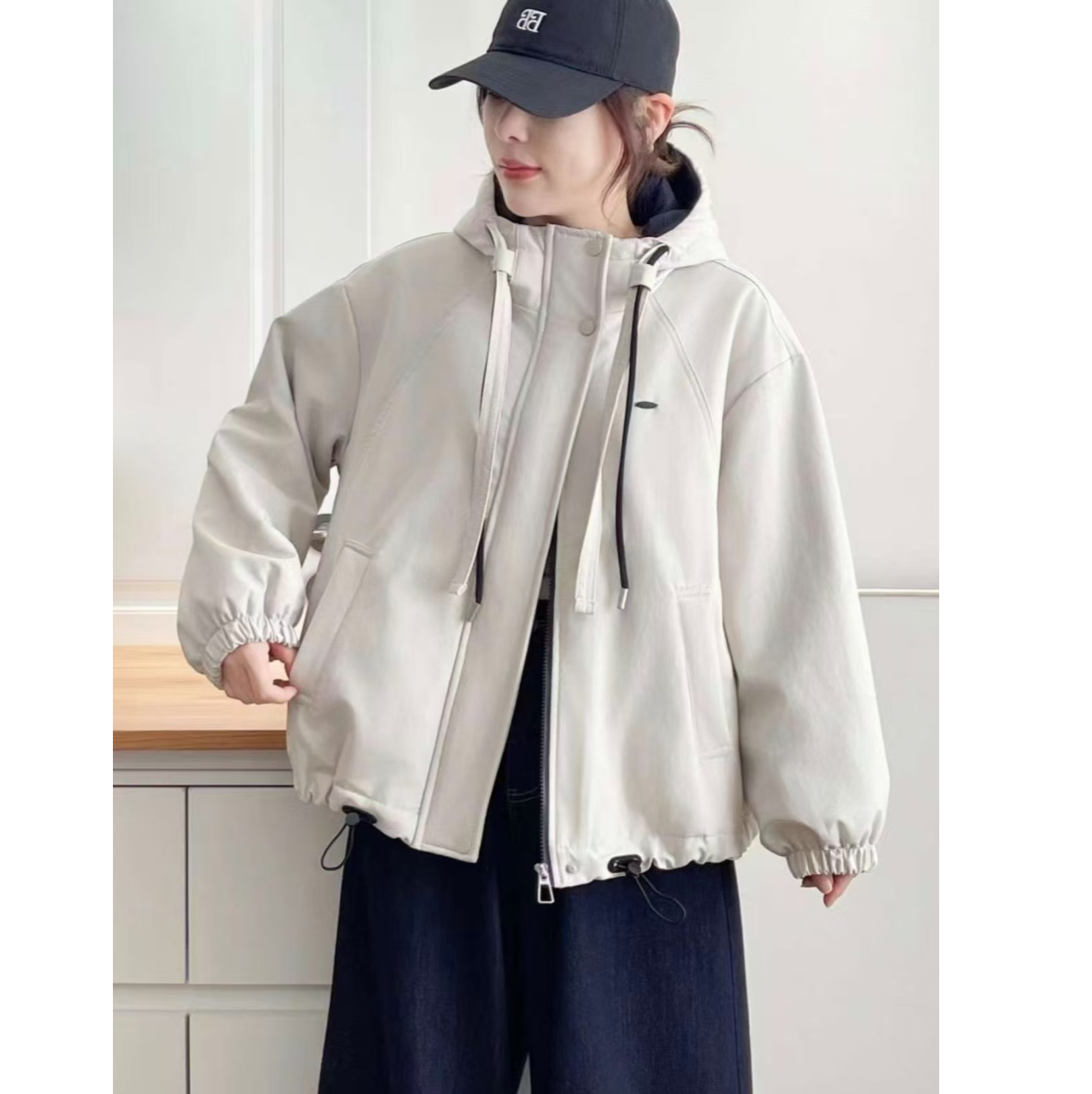 【暖绒小火炉】加绒加厚派克服连帽外套新款休闲百搭韩版潮流上衣女