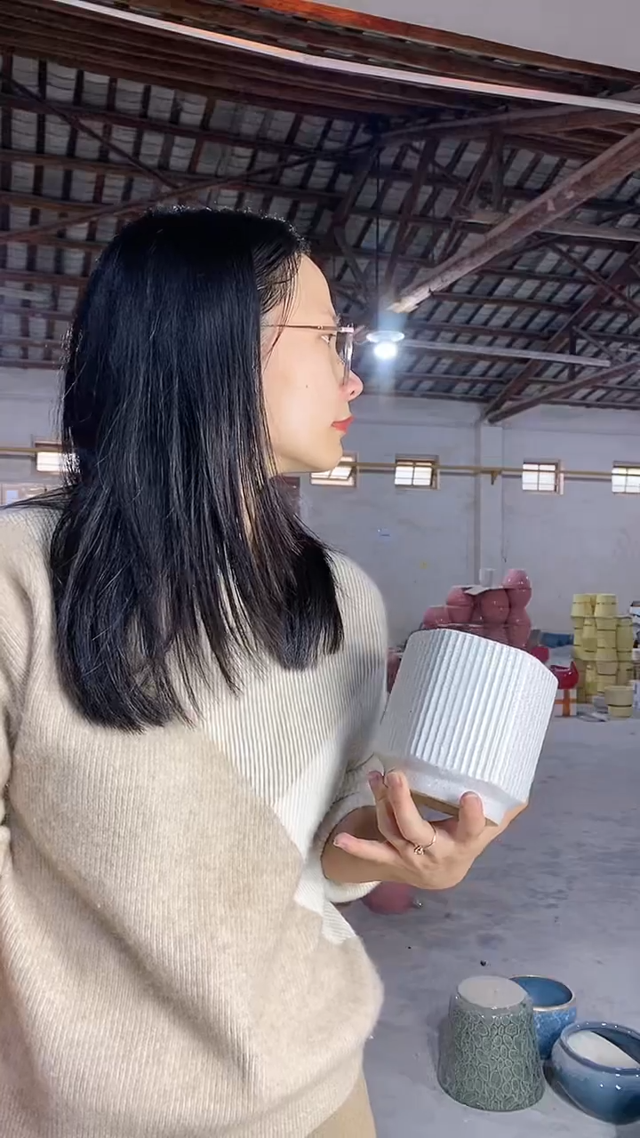 【闪购商品】陶瓷瑕疵 六边竖纹白麻小S