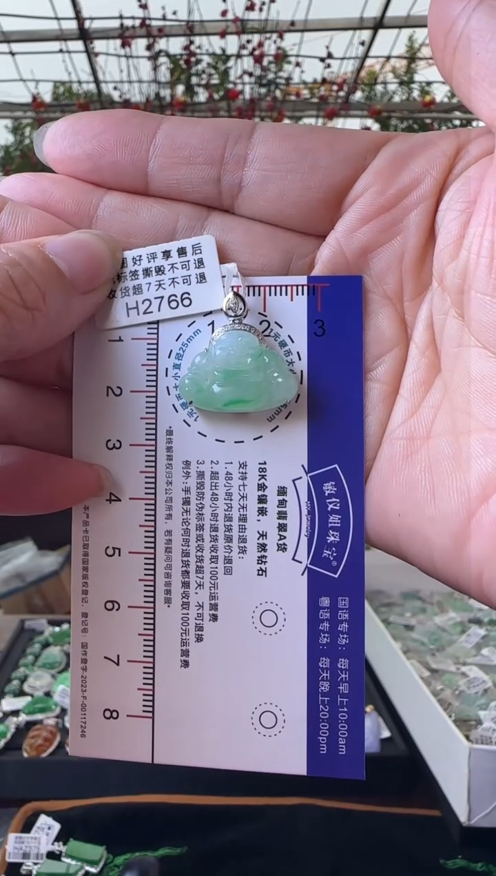 【闪购商品】翡翠颈饰18K金镶嵌H2766佛公