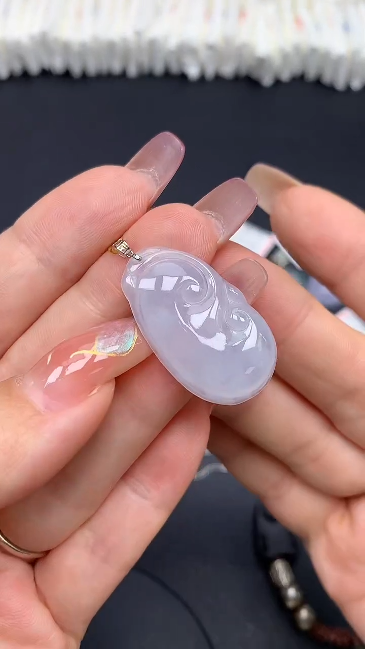 翡翠18K金镶嵌吊坠(不含链)MS193921