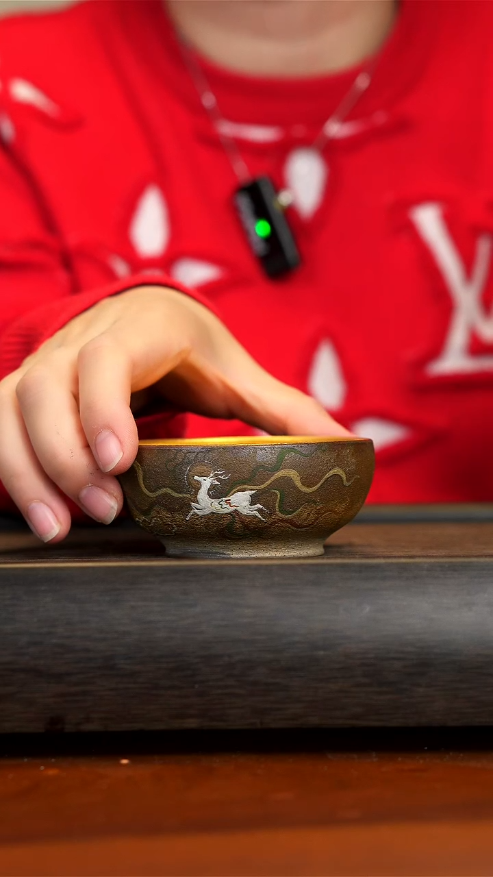 【闪购商品】紫砂茶壶敦煌九色鹿鎏金杯